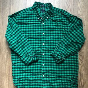 J Crew Buffalo Check Oxford Button Down Shirt